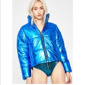 Dolls Kill Royal Hypnotic Icon Metallic Puffer Jacket size large (worn once)